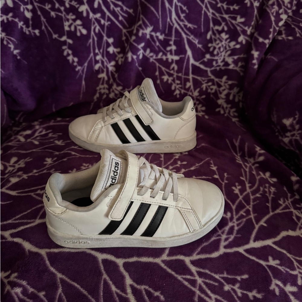 Adidas White and Black Sneakers Iconic Shell Toe
